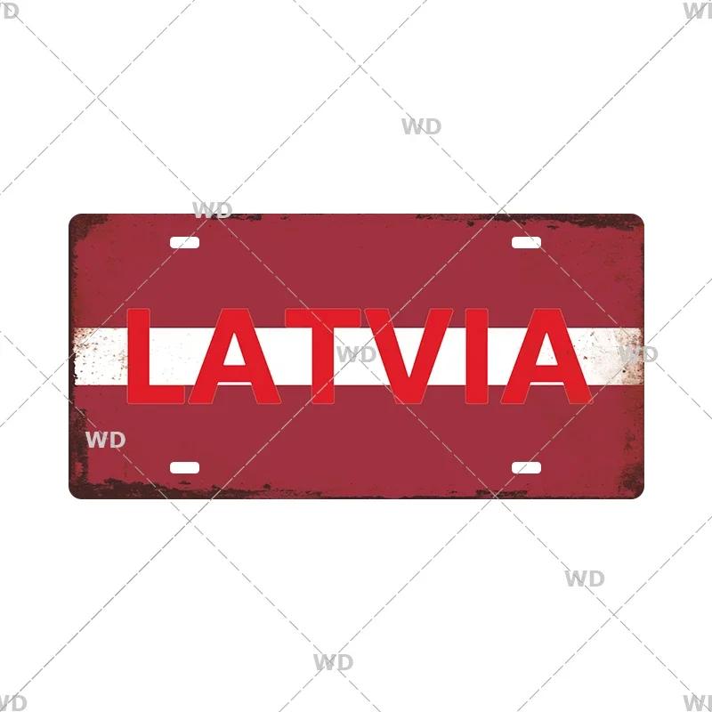 Nationell Flagga Nummerplåt 6x12 Tum Hemskyltar Metall Vintage Plåtskylt Garage Bar Väggskyltar Dekor Patrioter Bästa Gåvan Dammtät