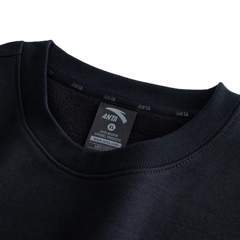 Anta Autumn Youth Campus Style Hoodie Men Tops Black 952548718N-6