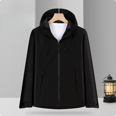 Lässige Sportjacke mit Einzelstrich Outdoor Einlagige Kapuzenjacke Herren Neue Winddichte Wasserdichte und Thermojacke
