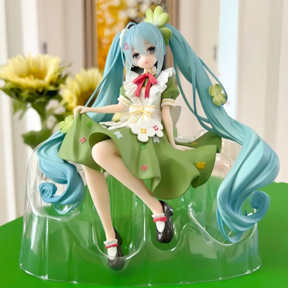 In Stock Anime Furyu Noodle Stopper VOCALOID Hatsune Miku Flower Fairy Clover PVC Action Figure Model Doll Toy Holiday Gift