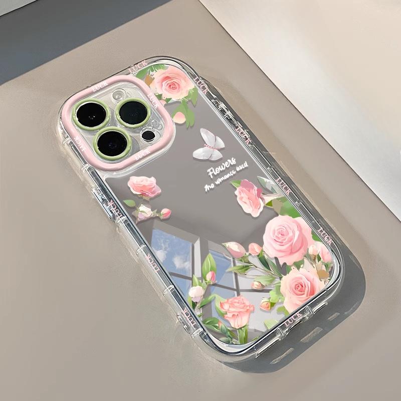 

Розовые розы подходят для чехлов для iPhone16 Mirror Phone, Apple 15promax, Fresh and Clean 14 Flowers, 13 iPhone 12