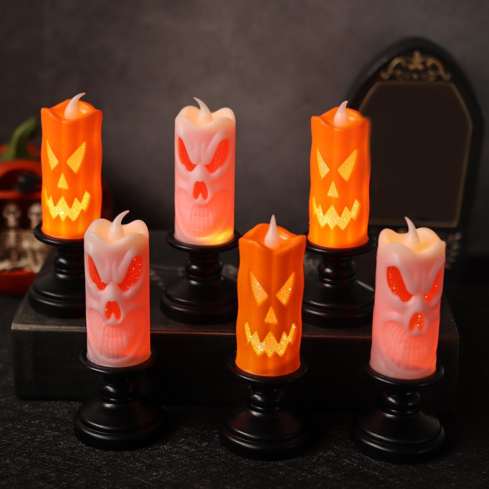 LED Pumpkin & Skull Halloween Candle Holder Lamp
