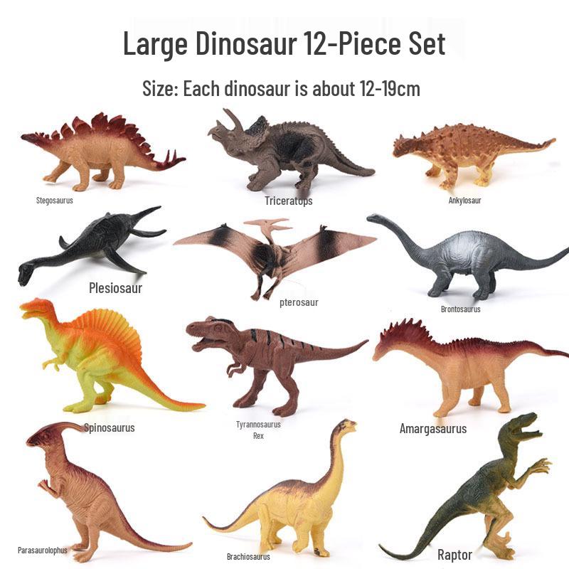 17cm Squeeze-Proof Soft Rubber Dinosaur Toy - Realistic Model for Kids