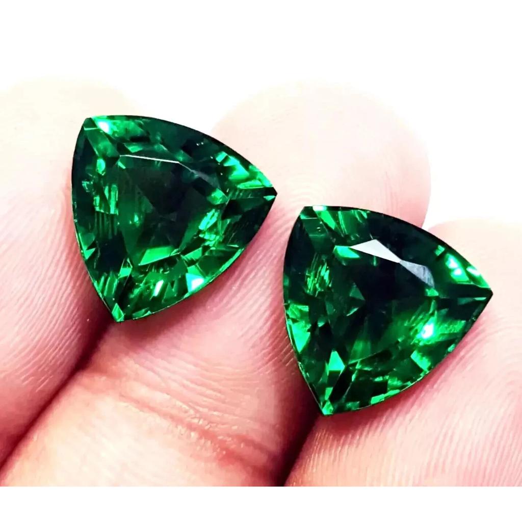 Natural Emerald Colombia 20+ Ct 2 Pcs Pair Certified Fabulous Loose Gemstone