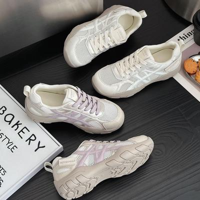 Europäische Station Dad Schuhe Damen 2025 Sommer Neue Damenschuhe Mesh Atmungsaktiv Lässig Bequem Höhenvergrößernde Lässige Sneaker