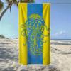 Conch, Sea Turtle & Jellyfish Prints Beach Towel, Soft Durable Quick-Drying, Ideal For Summer Beach, Swimming & Camping