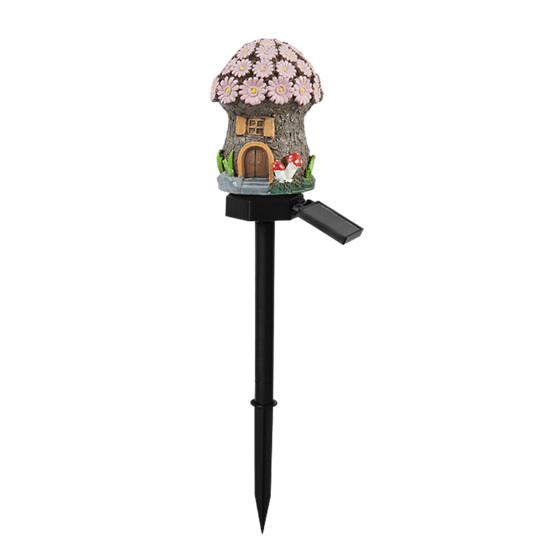Mushroom Solar Lights, Mushroom House Statue, Fairy Cottage Garden Stake Lights, Waterproof Outdoor Landscape Lights for Yard Patio Lawn Pathway