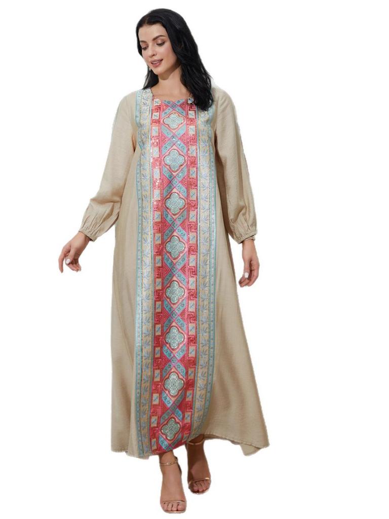Middle Eastern Muslim Retro Bohemian Long Dress
