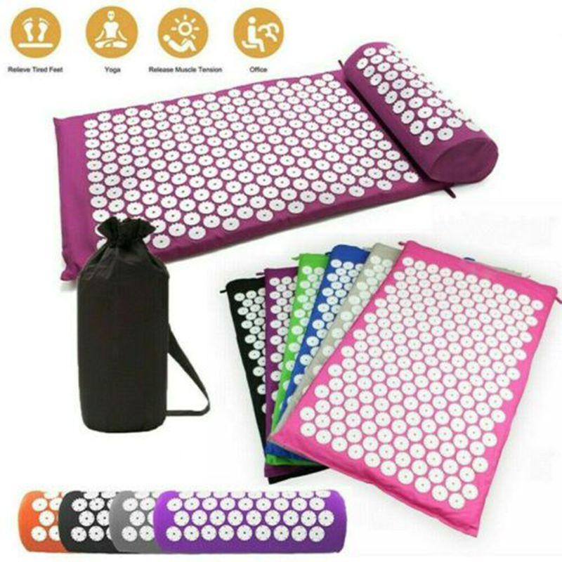 Base Yoga Acupressure Massage Mat  Pillow Spiky Pain Stress Soreness Body Relax