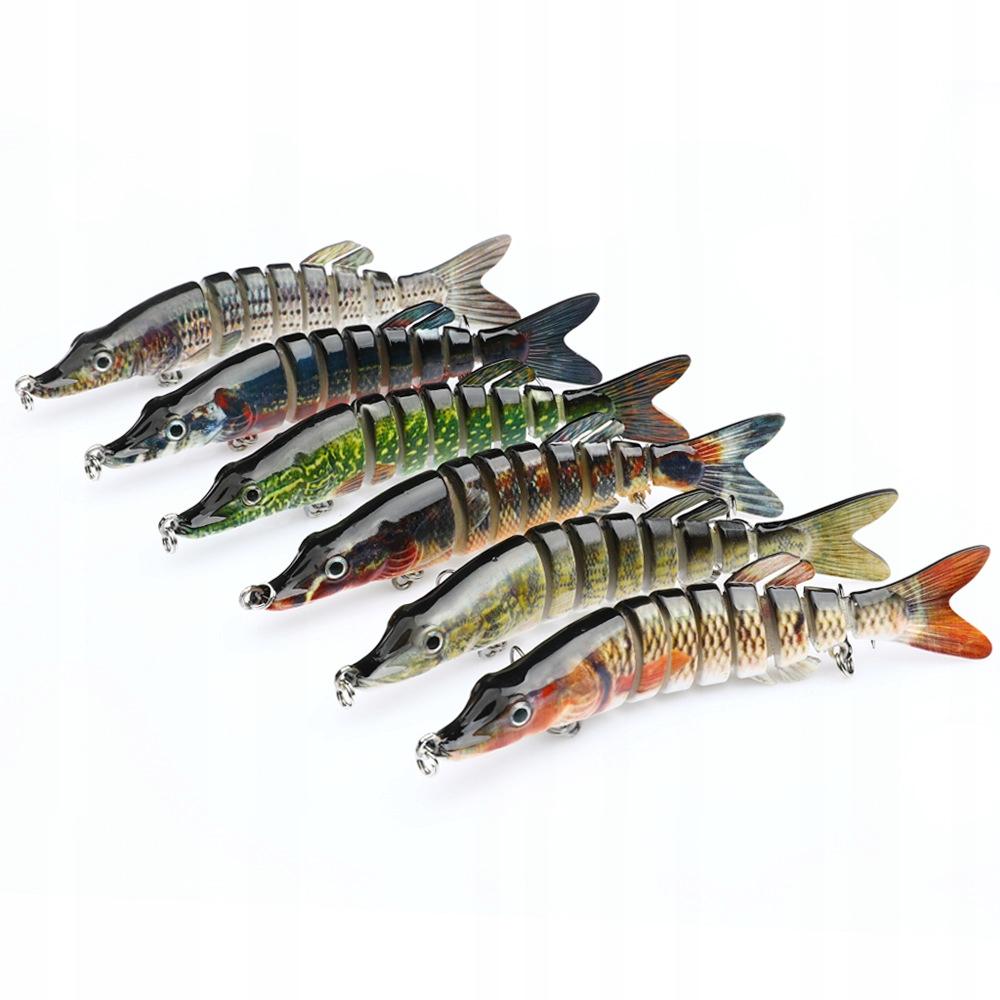 Wobbler Fishing Lure Pike Zander Catfish Jointed 8-Segment 9Cm 7G