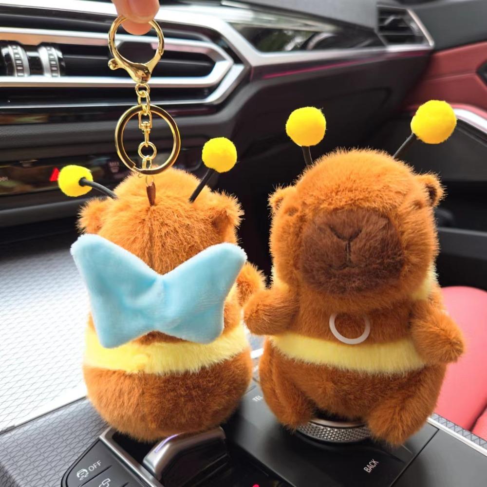 Capibara Ape Peluche Carino Giocattoli Peluche con Ali Mobili Portachiavi Peluche per Borsa da Donna Decorazione Regalo per Bambini Accessori Portachiavi