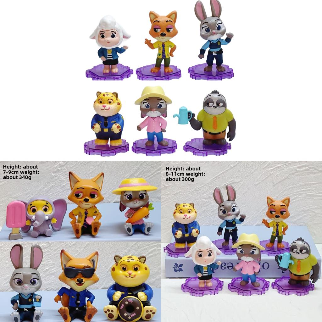 Zootopia Pvc Collectible Figures Set With Articulated Design For Kids And Fans