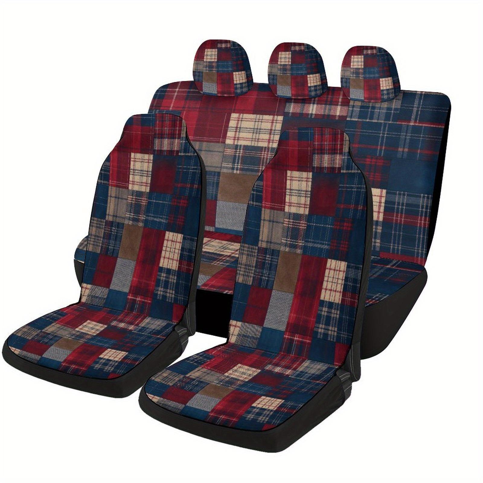 Plaid Pattern Designed Car Seat Cover