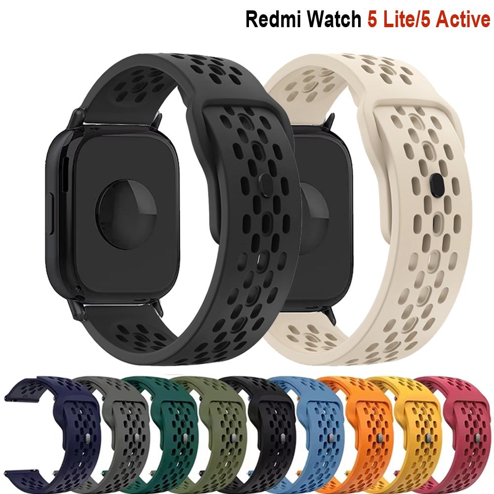 22mm Watch Straps For Redmi Watch 5 Lite/5 Active Smartwatch Breathable Silicone Bracelet Correa Xiaomi Redmi Watch5 Active Band