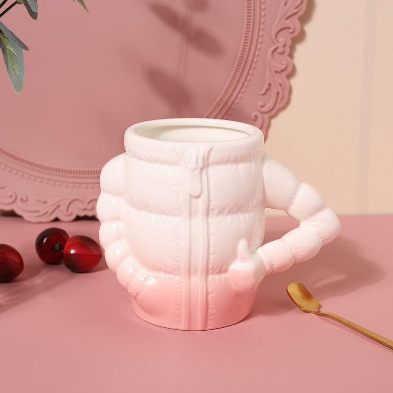 400ML Ceramic Coffee Mug Creative down Jacket Design Breakfast Cup Porcelain Drink Mugs for Beer Milk Tea Water Couple Sets