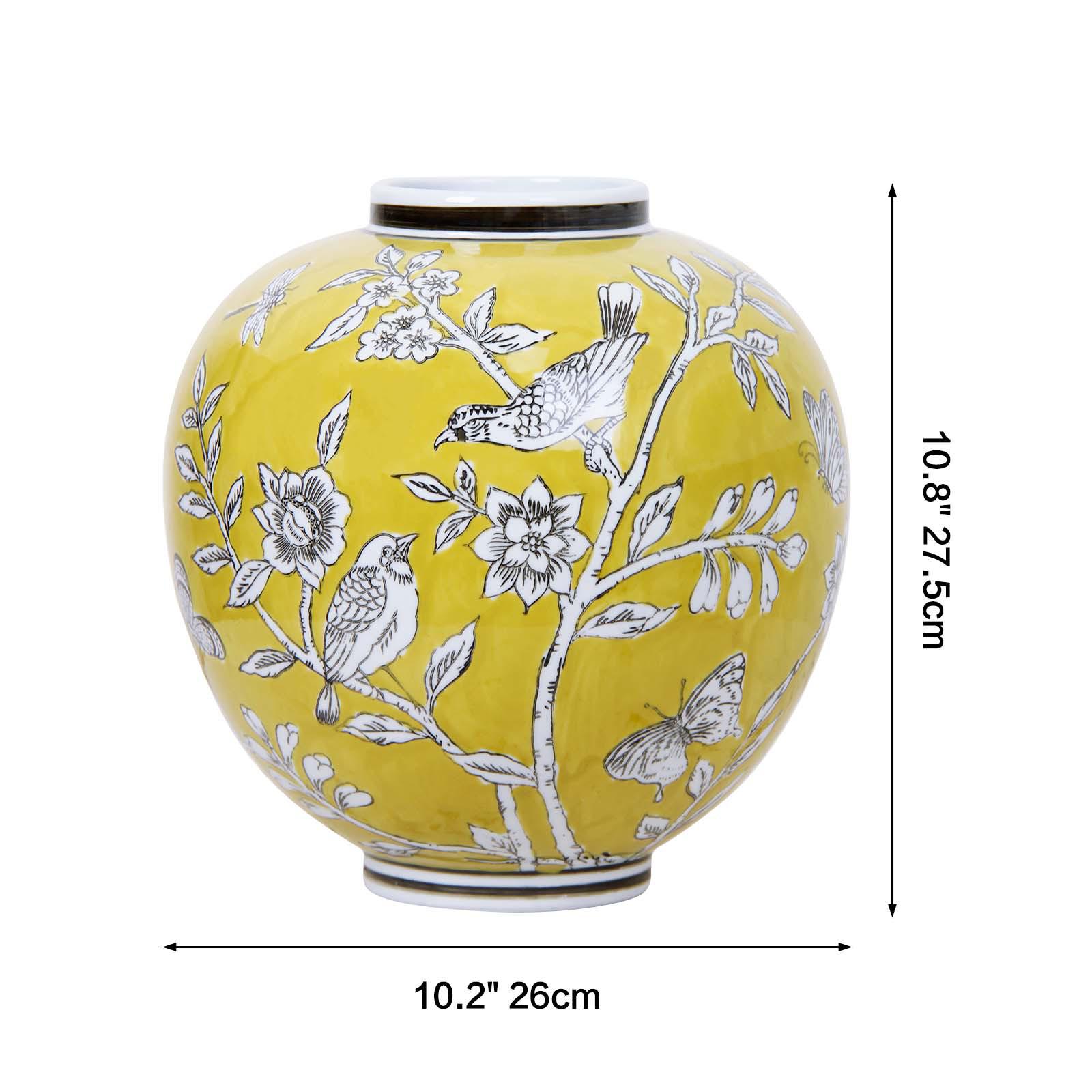 Hand-Painted Blue & White Ceramic Vase: Elegant Underglaze Porcelain for Home or Hotel Decor