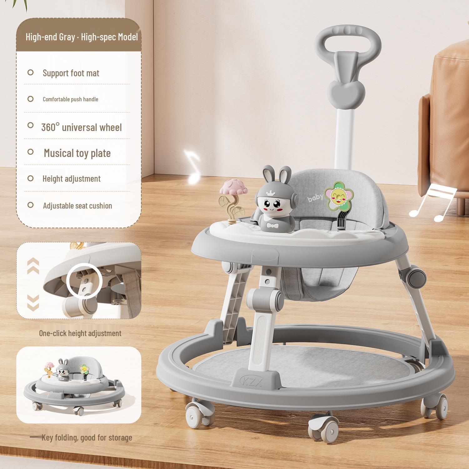 Multifunctional Lightweight Foldable Anti-Rollover Baby Walker