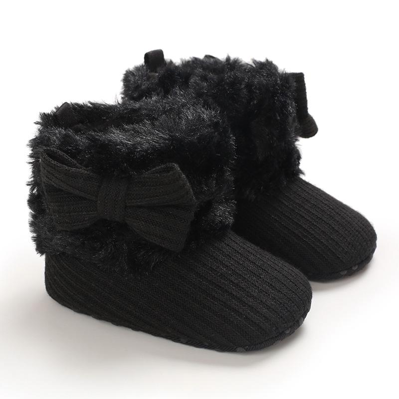 Baby Girls' Cotton Snow Boots: Soft Sole, Plus Velvet, Warm Shoes for 0-1 Year Olds