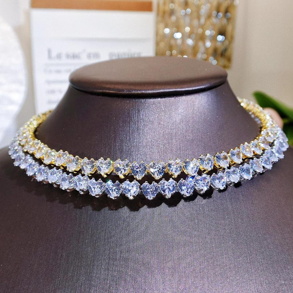 CMM Acessórios de amor exclusivos de alta qualidade Colarinho ajustável aberto Joias da moda Corrente de clavícula de zircônia cúbica Bijoux feminino