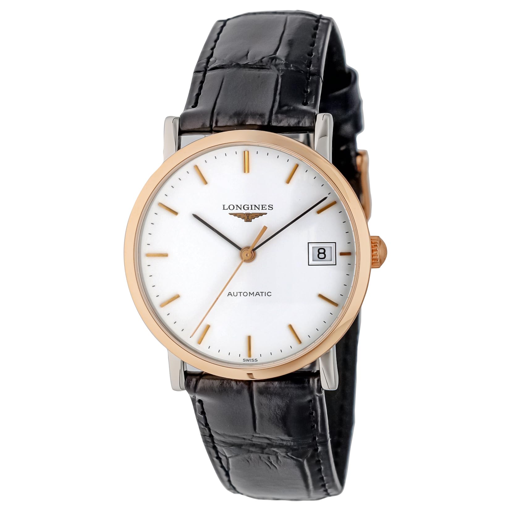 

Unisex Wristwatch ELEGANT Automatic Winding 3 ATM Water Resistant Sapphire Glass White Dial Stainless Pink Gold Black [Longines] Steel/K18 білий