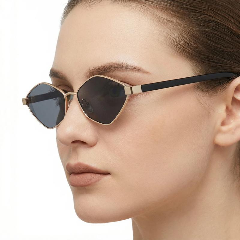 Small Polygon Women Sunglasses Light Weight Irregular Metal Sun Glasses For Ladies Fashion Travelling Driving Shades UV400