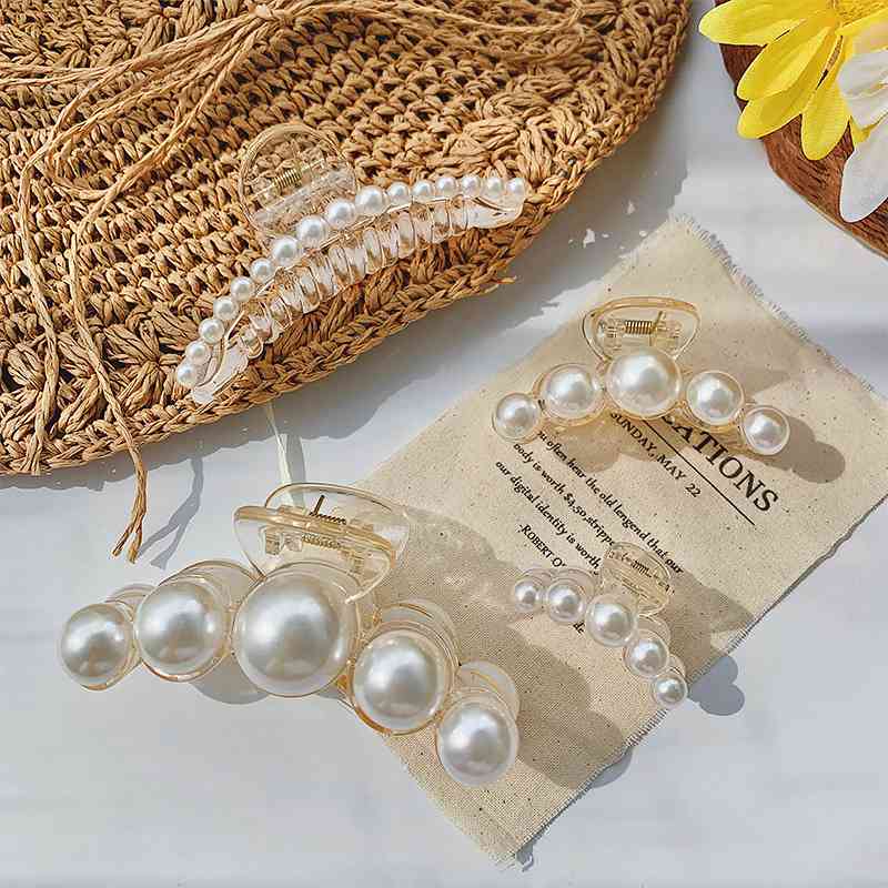 Fashion Elegant Pearl Hair Claws Women Hairpin Barrette Hair Accessories Girls Hair Crab Hairgrips Ornament