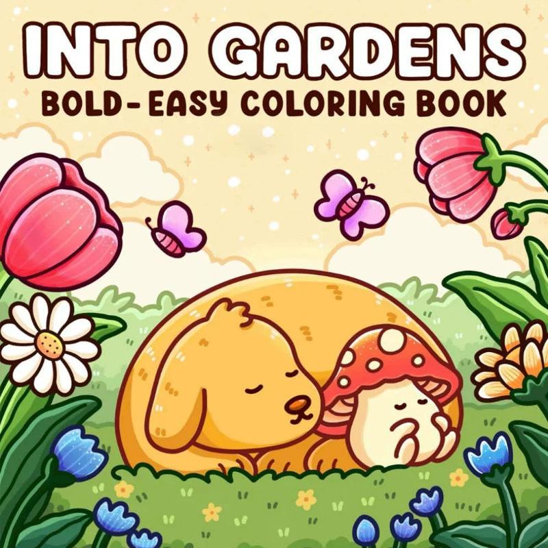 Relaxing Coloring Books Arts Beginners Handicraft DIY Drawing Cozy Friends Book Bold Easy-to-follow Patterns