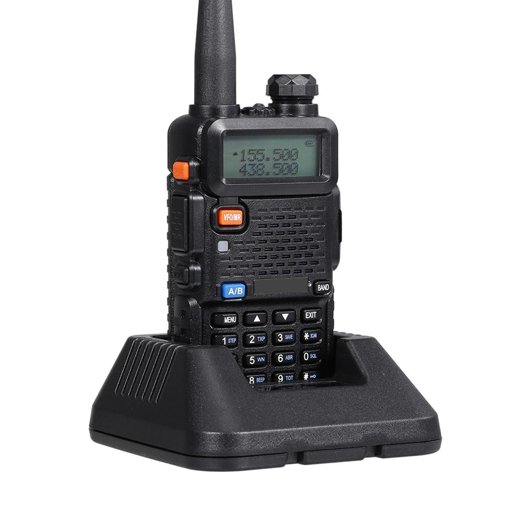 BAOFENG BF UV5R FM Transceiver Dual Band Handheld Transceiver 128CH Amateur Portable Radio Long Standby Black AU Plug