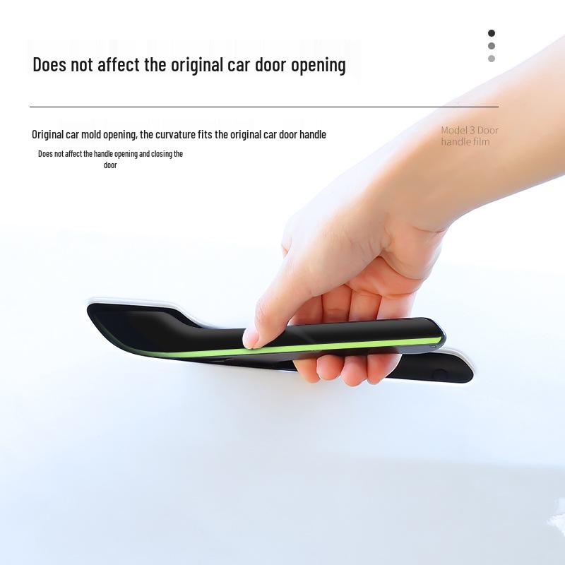 Luminous Anti-Scratch Door Handle Stickers for Tesla Model Y/3