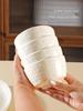 Set of 10 Ceramic Underglaze Rice Bowls - Cream Style, Ideal for Soup and Noodles (2025 New Design)