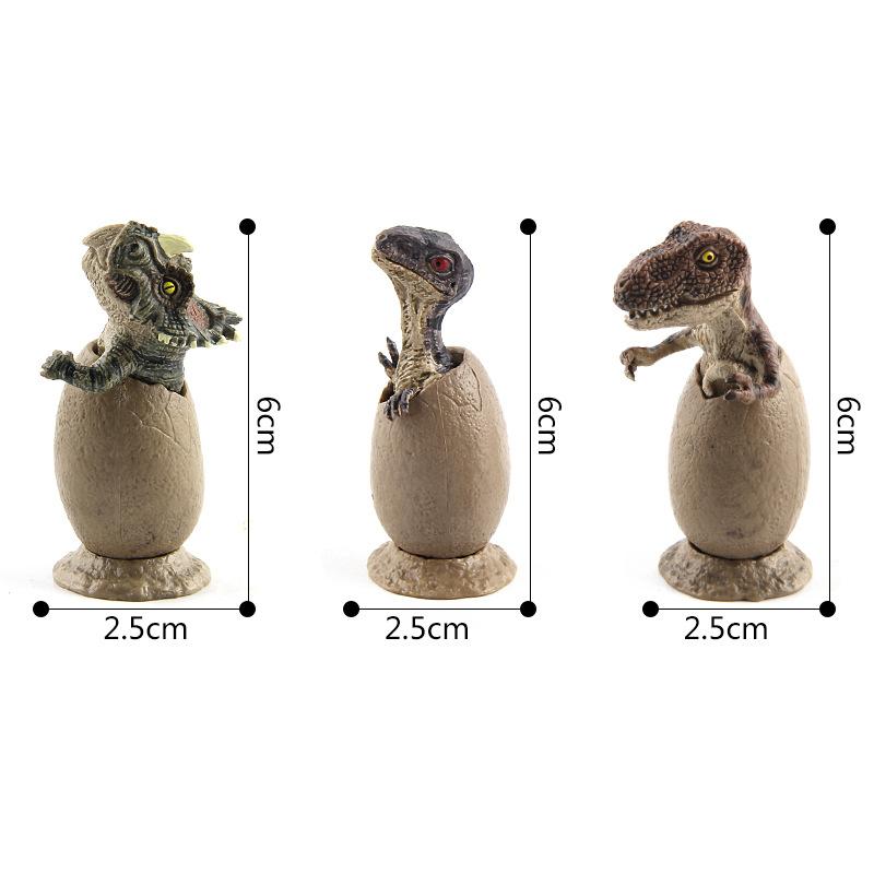 Dinosaur Figurine Set of 3 Half-hatched Dinosaur Eggs with Base