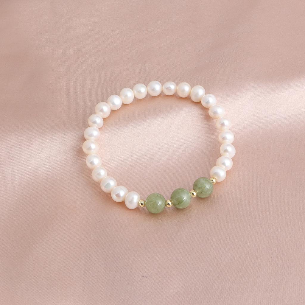 Yanyu Jiangnan retro natural freshwater pearl national style natural stone bracelet warm ancient style bracelet