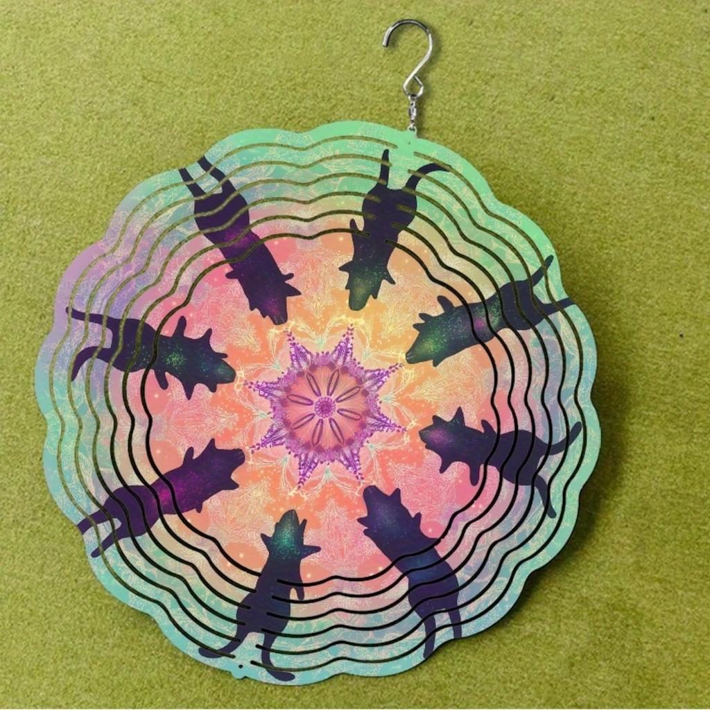 10 Inch Rotating Metal Wind Chime with 360 Degree Hook Vibrant Starburst Design for Outdoor Garden Balcony Lawn Decor All Seaso