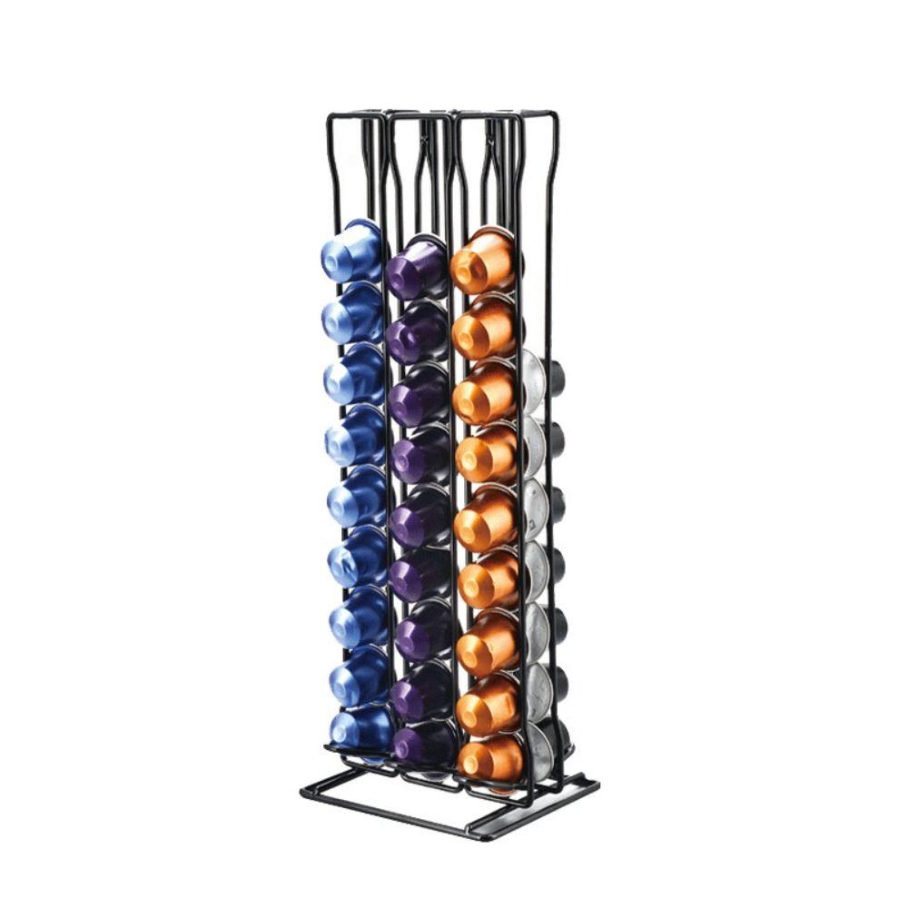 Metal Coffee Pod Holder 360° Rotatable Capsules Storage Organizer for Nespresso For Home Kitchen