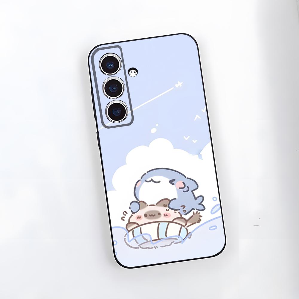 Cute Anime Shark Phone Case For Samsung A25 A13 A33 5G A54 A36 A35 A56 A52 A14 Shockproof Soft Cover