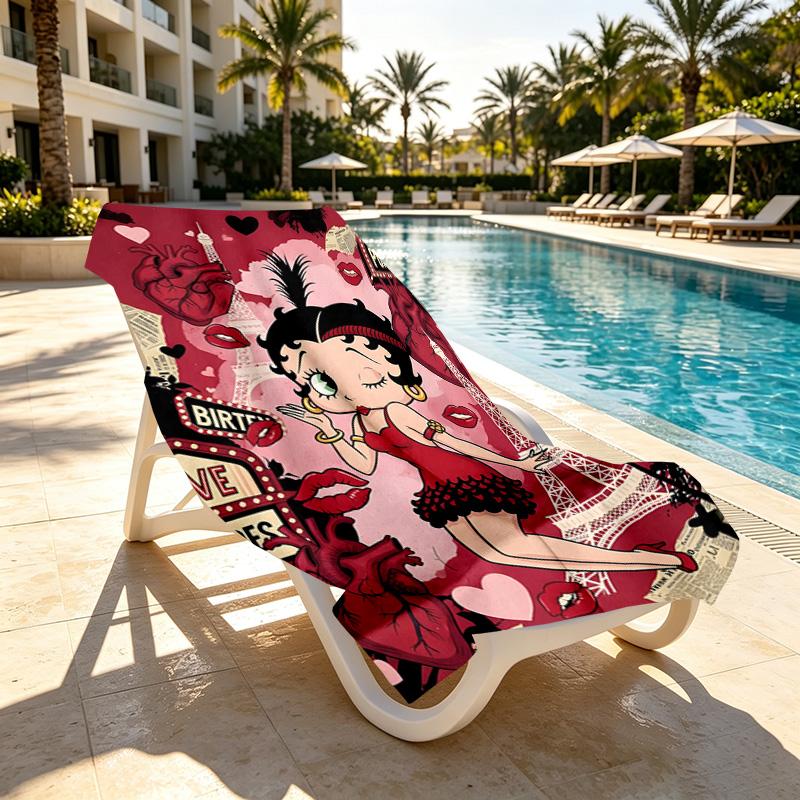 Sexy Doll Print Beach Towel Design, Soft, Lightweight. for Home Bathroom, Spa, Pool, Yoga, Surfing, Camping, Gift for Family, Friend