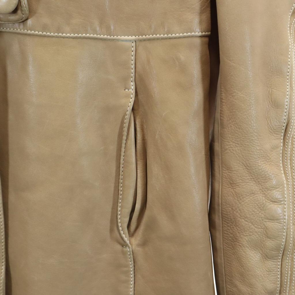 Marni Genuine Leather Leather Coat 42 Beige Women Used