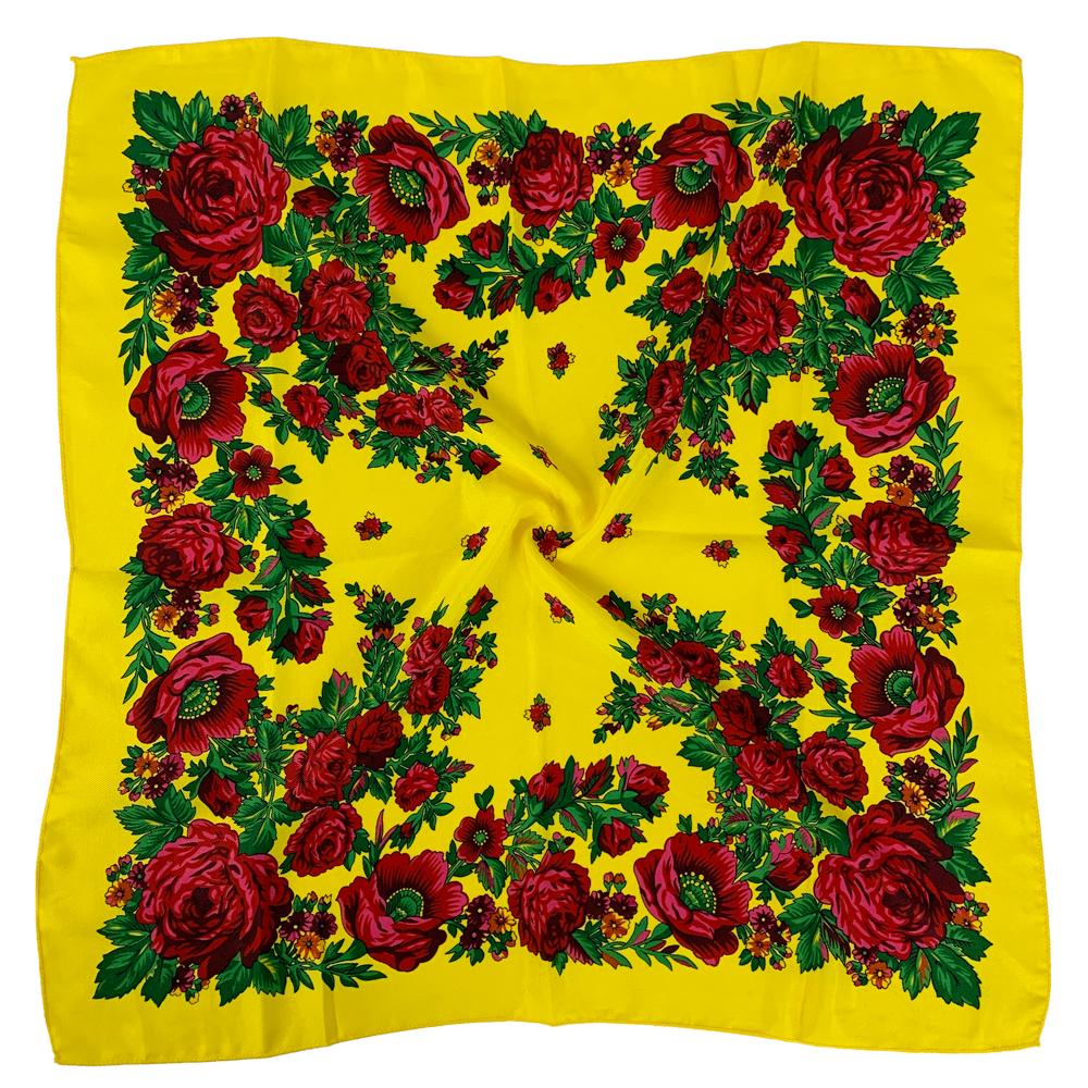70*70Cm Russian Square Scarf Women Luxury Floral Print Bandana Lady Headband Scarves Babushka Handkerchief Head Wraps
