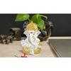 Ganesh Idol for Car Dashboard God Ganesha Idol for Home Decor Ganpati for Gift Home Office Table Shelves Diwali Gifting 3.5 Inches Gold White Mukut