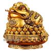 Golden Cicada Treasure Pot Toad Ornament - Three-Legged Resin Craft for Living Room or Storefront Opening Gift.
