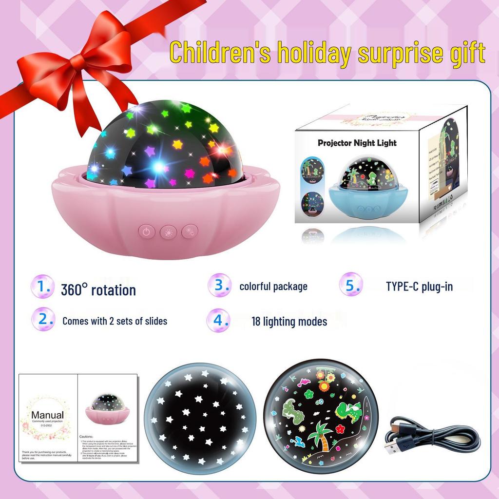 Starry Sky Rotating Night Light - Creative 360° Colorful Projector for Kids
