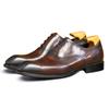 Fashion Whoholl Brand Handcrafted Mens Oxford Shoes Patent Calfskin Leather Brogue Dress Shoes Classic Business Formal Shoes Man 2024