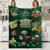 3D The Adorable Yoda Cute Movie Flannel Blanket Soft Throw Blanket Art for Home Decor Bedroom Bed Sofa Picnic Cover Kids Gifts