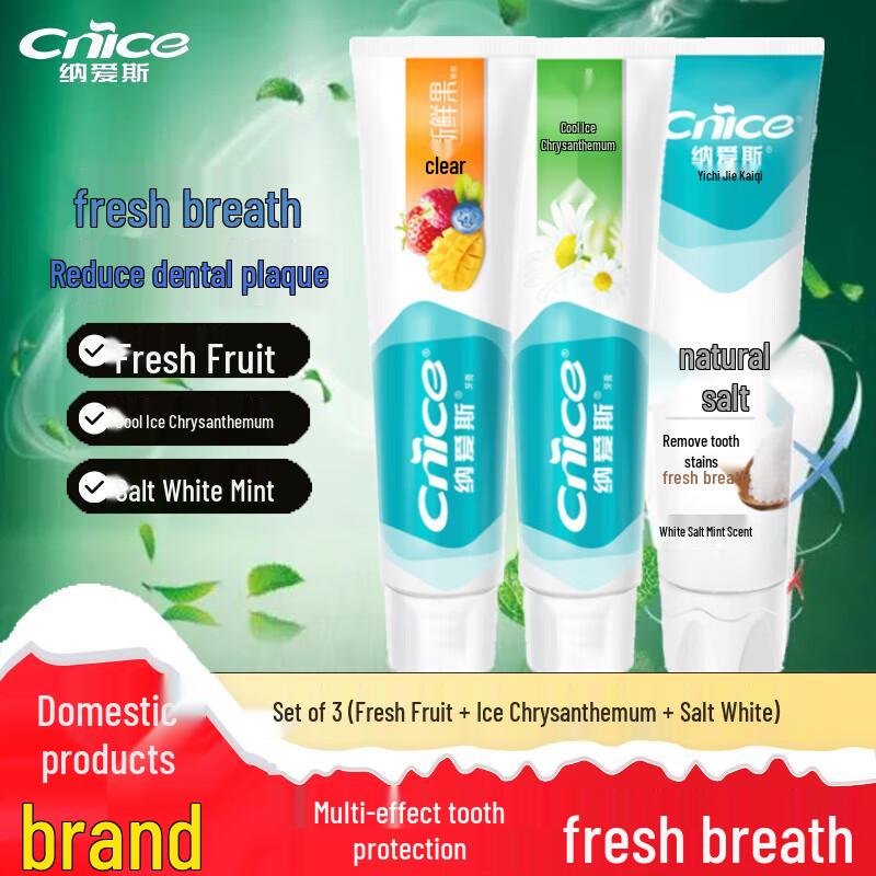 Nice Multi-Flavor Fresh Breath Toothpaste 3-Pack