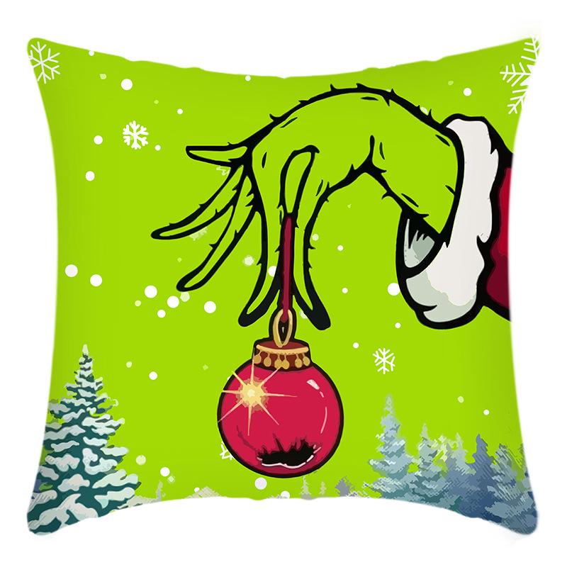 New Christmas Elk Christmas Elf Print Pillow Home Sofa Cushion Cover
