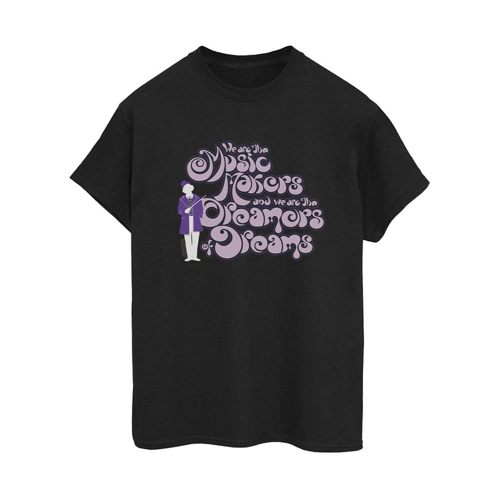 Willy Wonka Womens/Ladies Dreamers Text Cotton Boyfriend T-Shirt