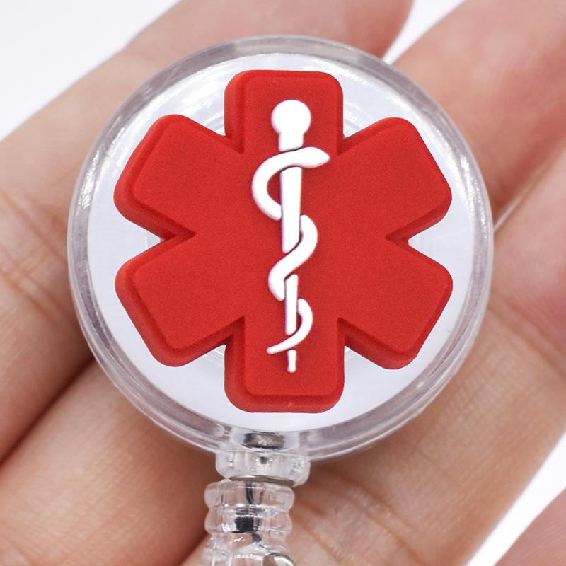 

1 шт., больничная выдвижная катушка для бейджа с зажимом для ремня, симпатичная держатель для визиток с именем медсестры, доктора, аксессуары для канцелярских принадлежностей