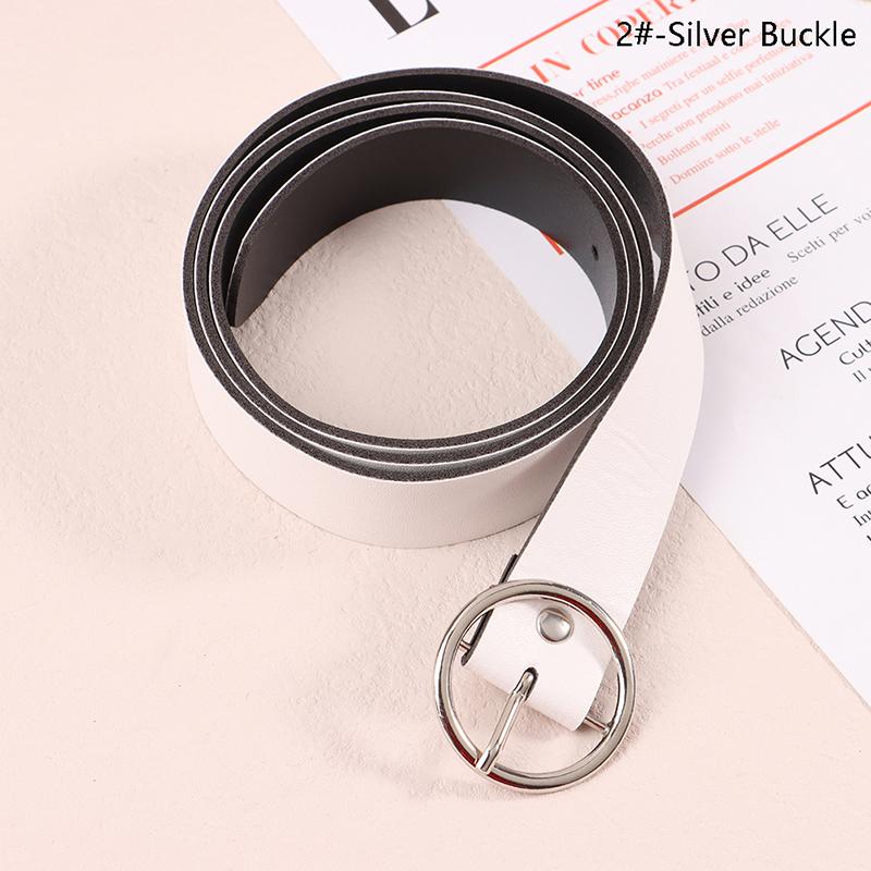 

100 СМ Кожаный Ремень Поясные Ремни Металлическая Круглая Пряжка Пояс Брюки Декор Ремень 100*2.3cm