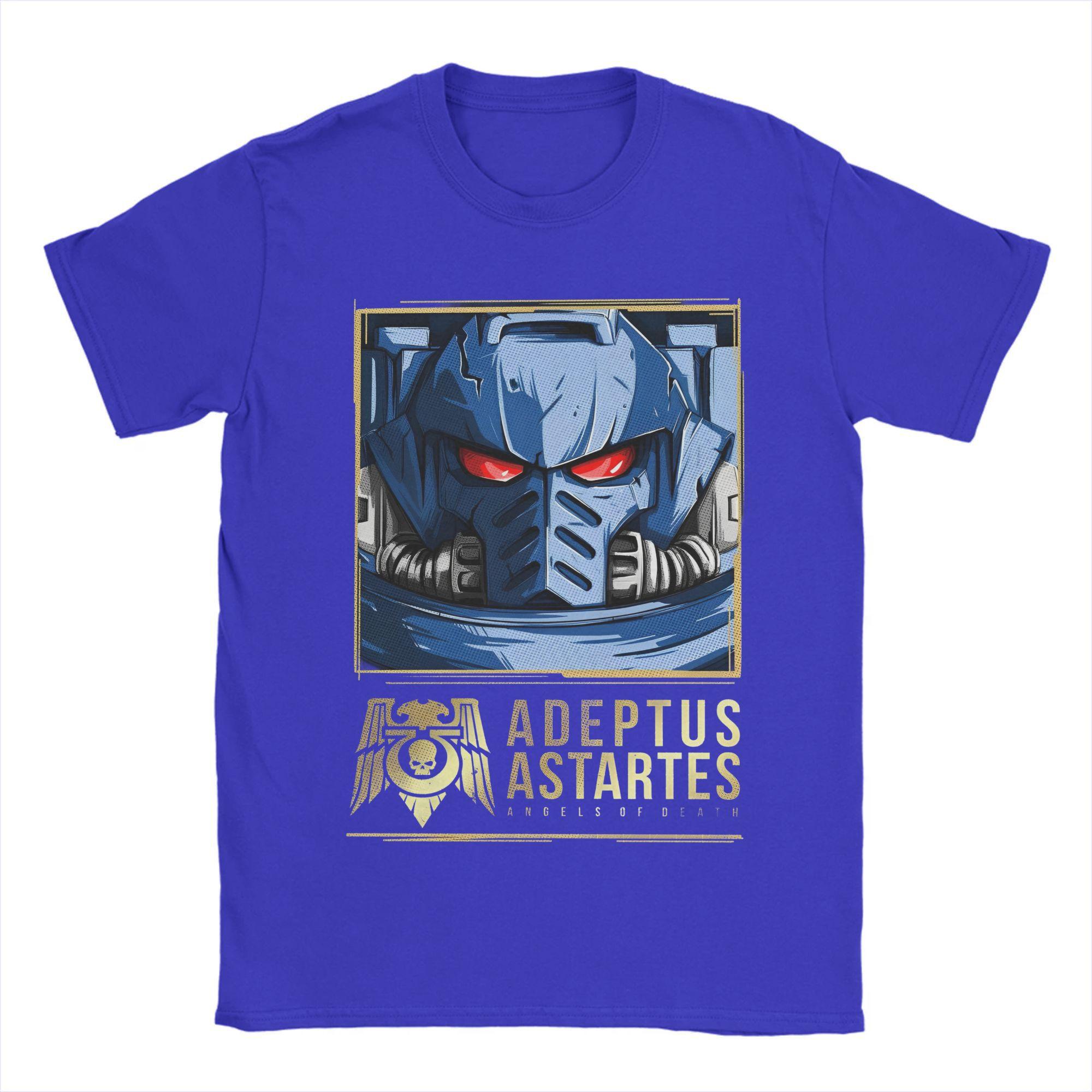 

Друкована футболка Adeptus Astartes для чоловіків жінок W-Warhammered Ігрові бавовняні футболки з коротким рукавом XXXXXL синій