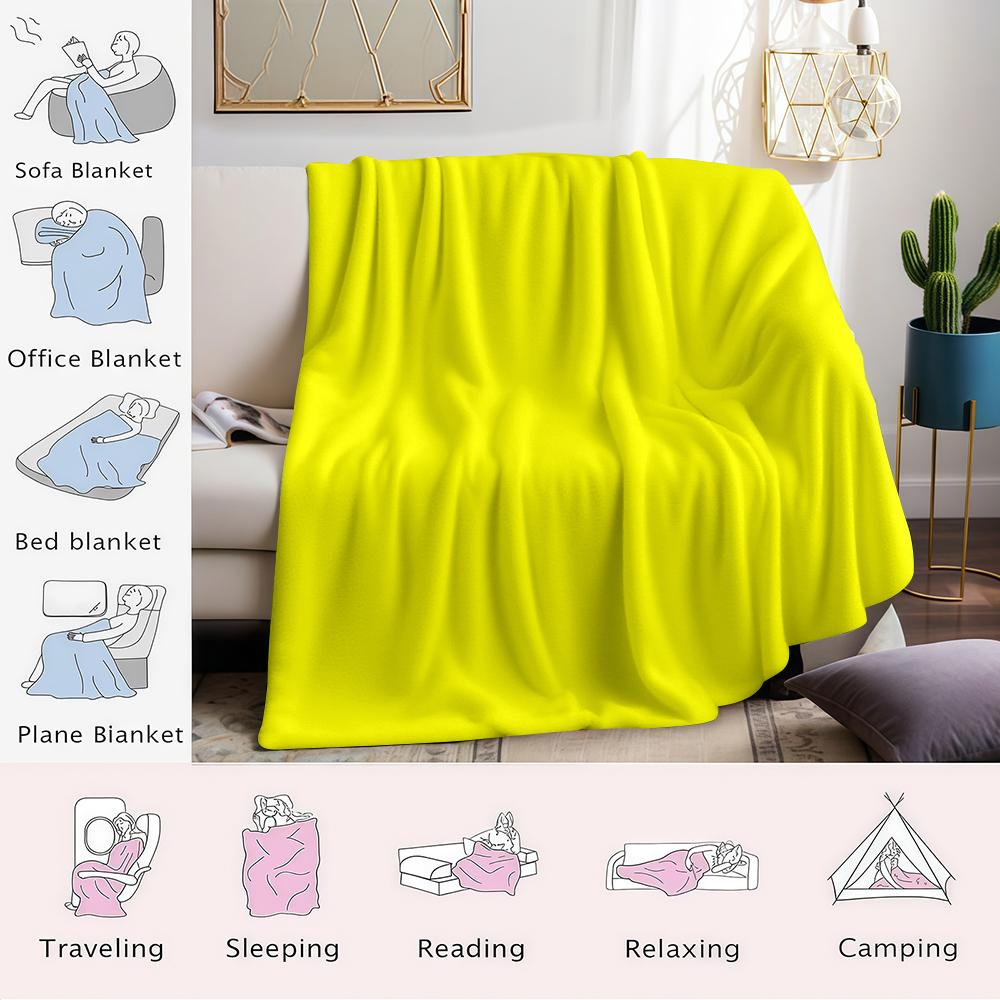 Fluoreszierend Gelbe Flanelldecke Warm Weich Halloween Weihnachten Sofa Warm Gemütlich Dekoratives Dekor Geschenk Für Alle Jahreszeiten